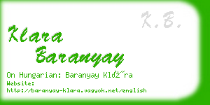 klara baranyay business card